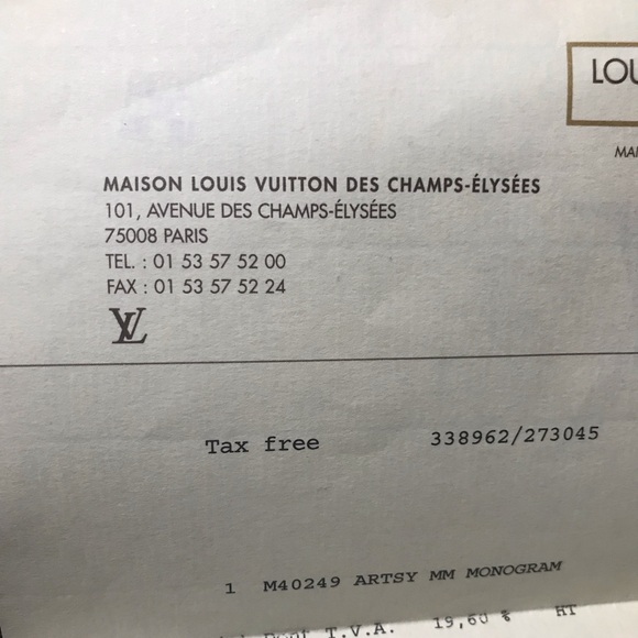 🌟 BEAUTIFUL 🌟 AUTHENTIC ARTSY MM LOUIS VUITTON PARIS RECEIPT - Picture 9 of 14